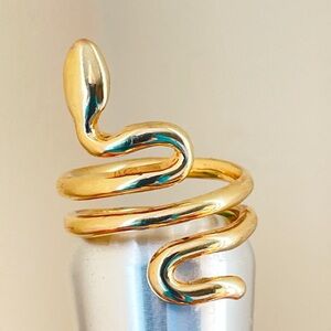 Dyadema Bronze Italy Snake Ring Size 8.5 Coiled Serpent Statement Ring